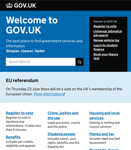 An animation of the gov.uk website tab order with pretty colored outlines